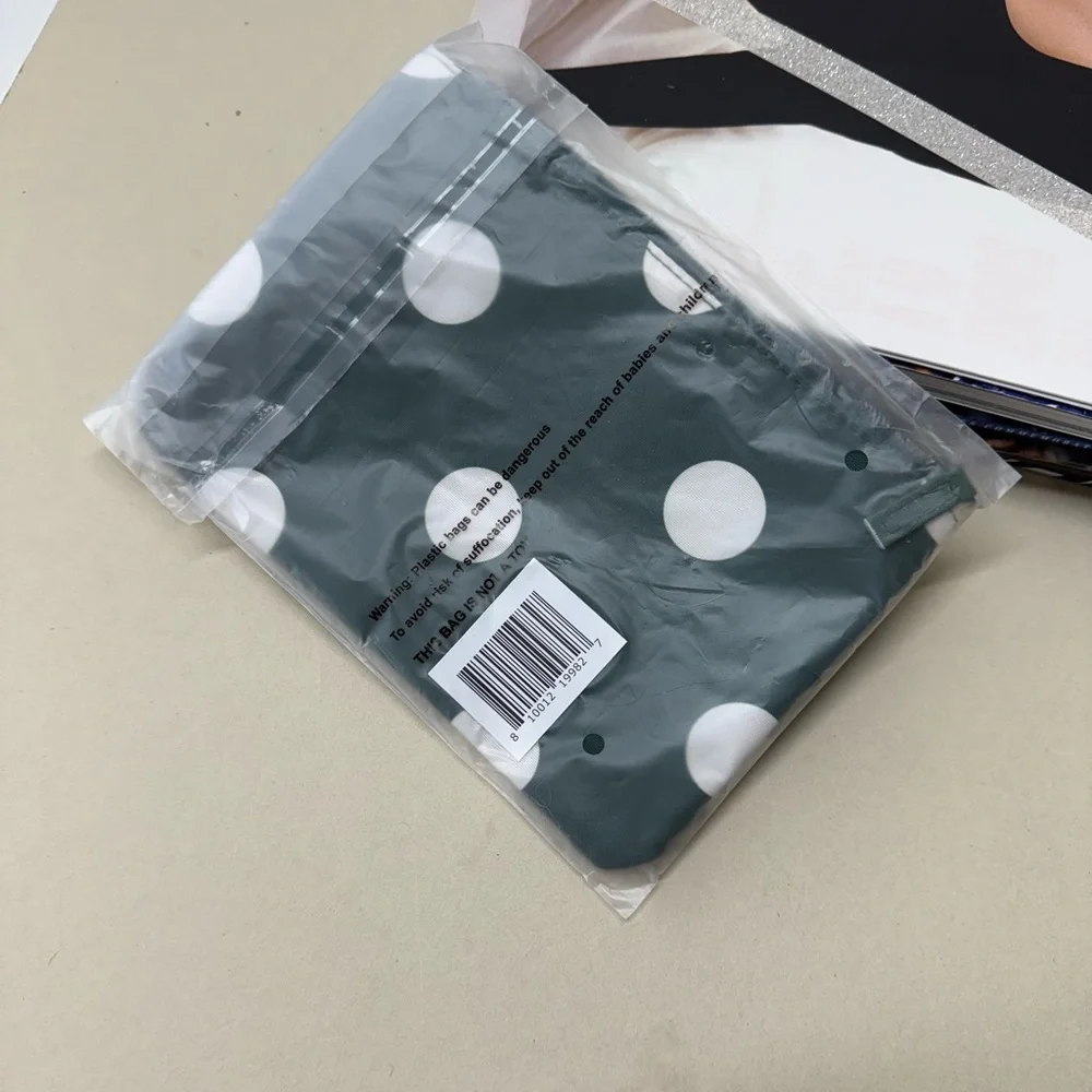 (new+tag) Kate Spade - Rare! 8” x 5.5” travel pouch (cosmetics) polka dot green